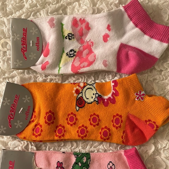 Cute Turtle Snail Mushrooms Crowns Socks SET - Picture 2 of 3
